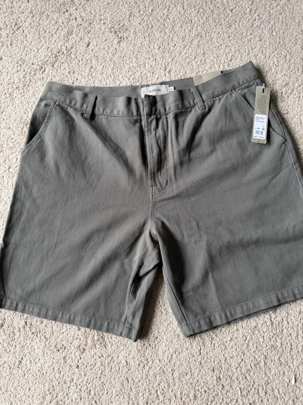 Hudson Jeans Men’s Olive Green Flat Front Shorts